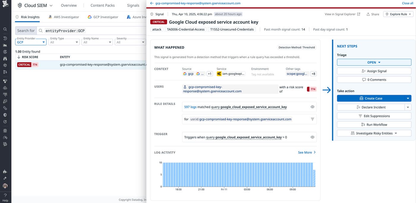 Identify misconfigurations in Google Cloud with Datadog Cloud SIEM Identify misconfigurations in Google Cloud with Datadog Cloud SIEM