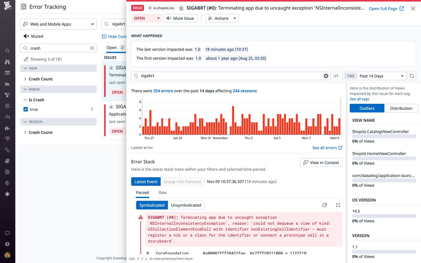 Assess critical, crash-causing errors with Error Tracking Assess critical, crash-causing errors with Error Tracking