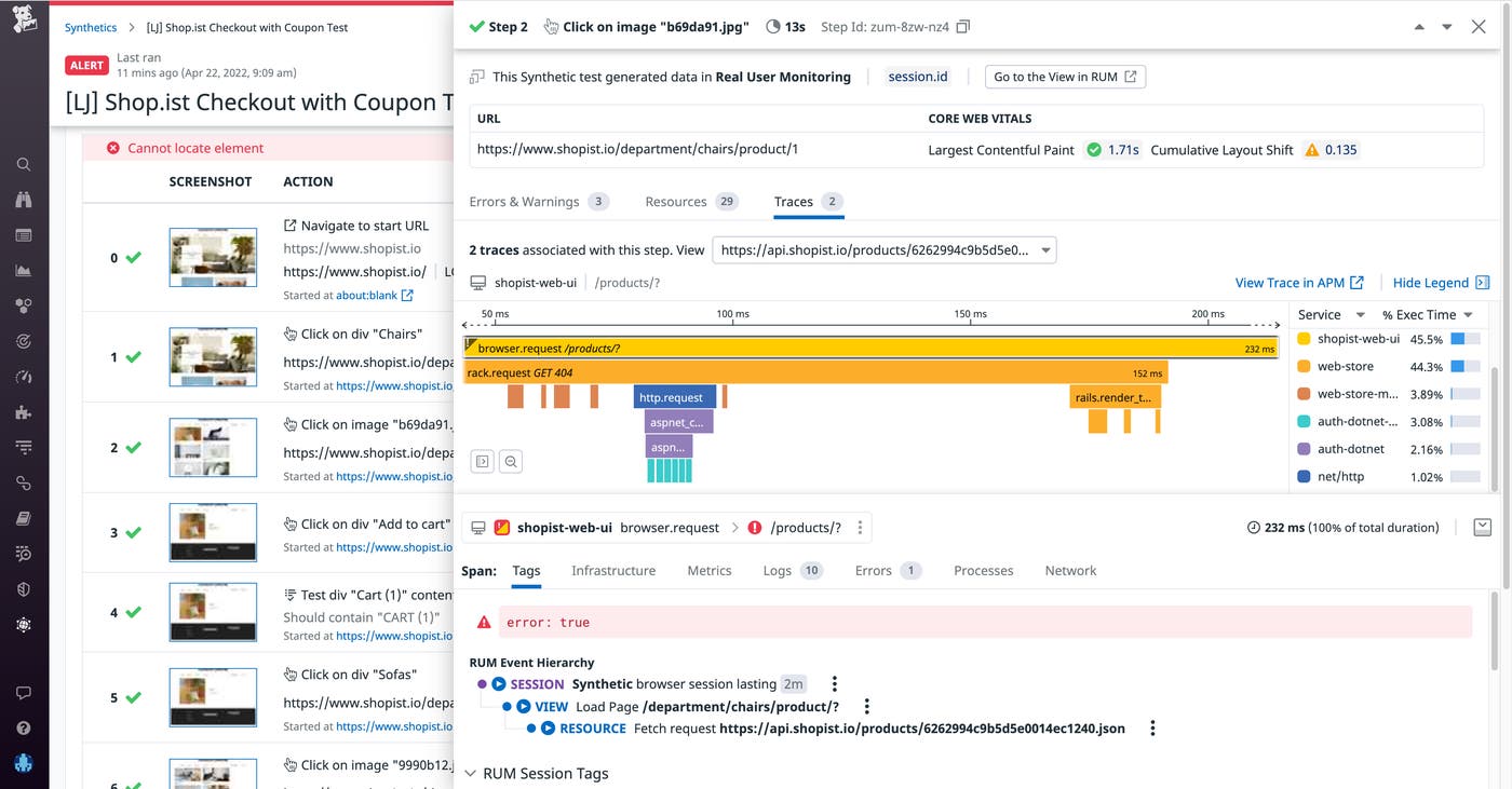 Troubleshoot failing tests with Datadog Synthetic Monitoring Troubleshoot failing tests with Datadog Synthetic Monitoring