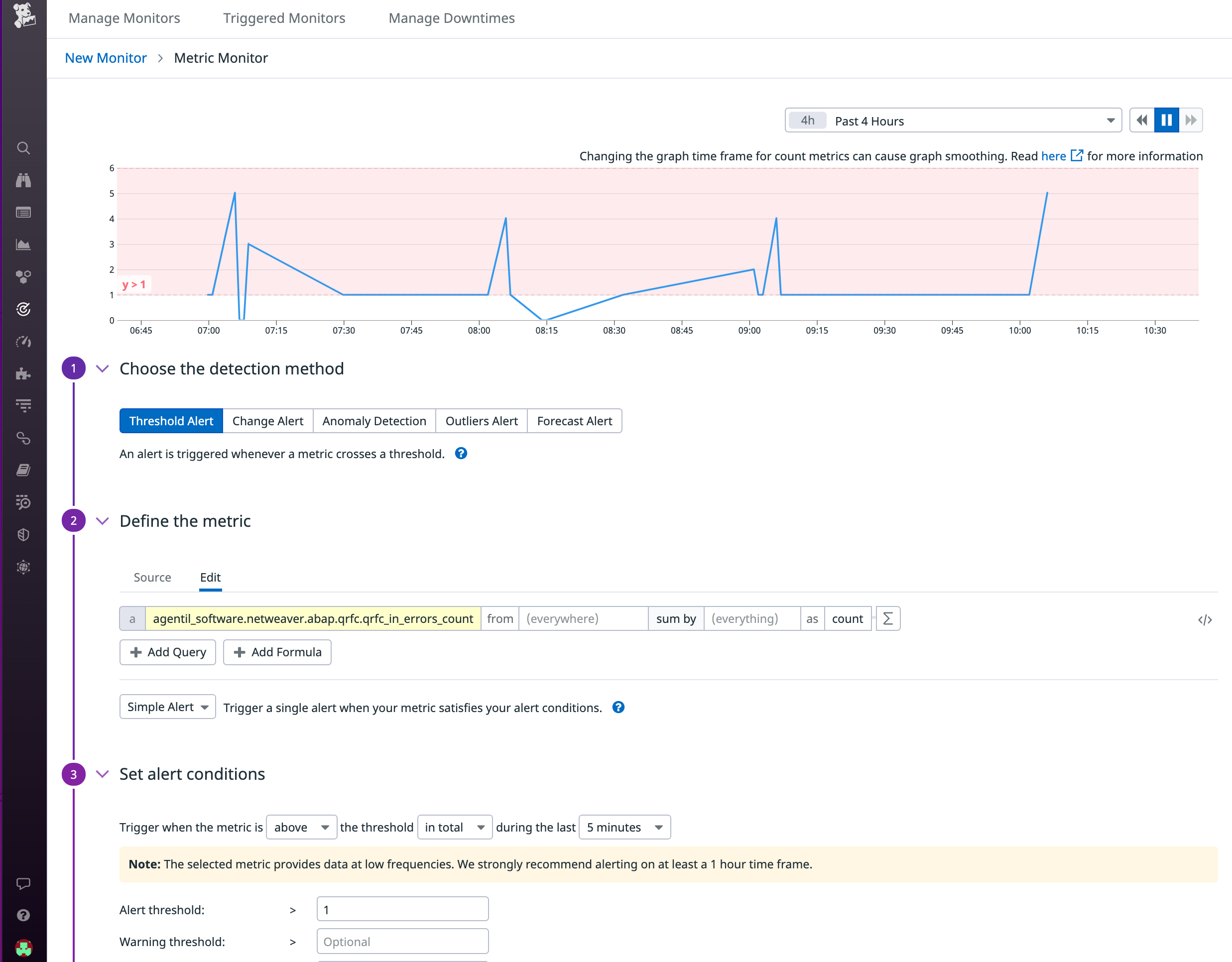Create a monitor to be alerted of qRFC errors