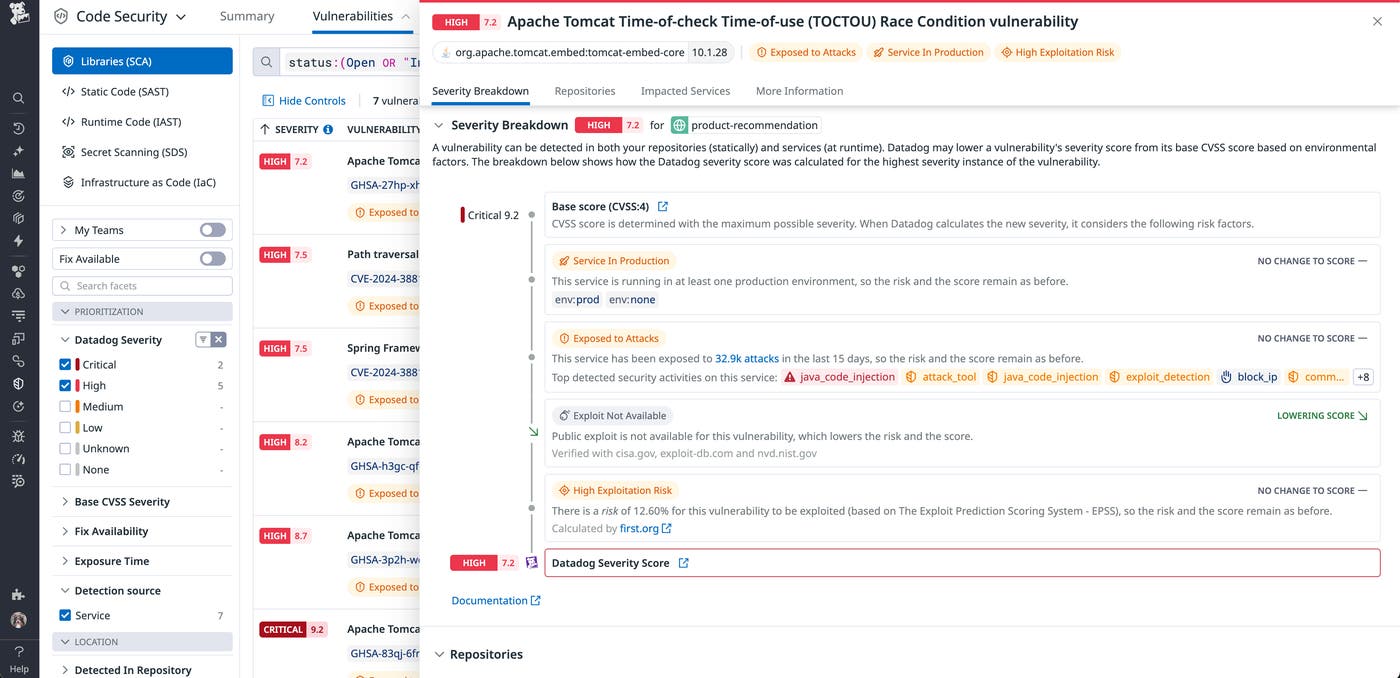 Apache Tomcat vulnerability with a Severity Score of 7.2 Apache Tomcat vulnerability with a Severity Score of 7.2