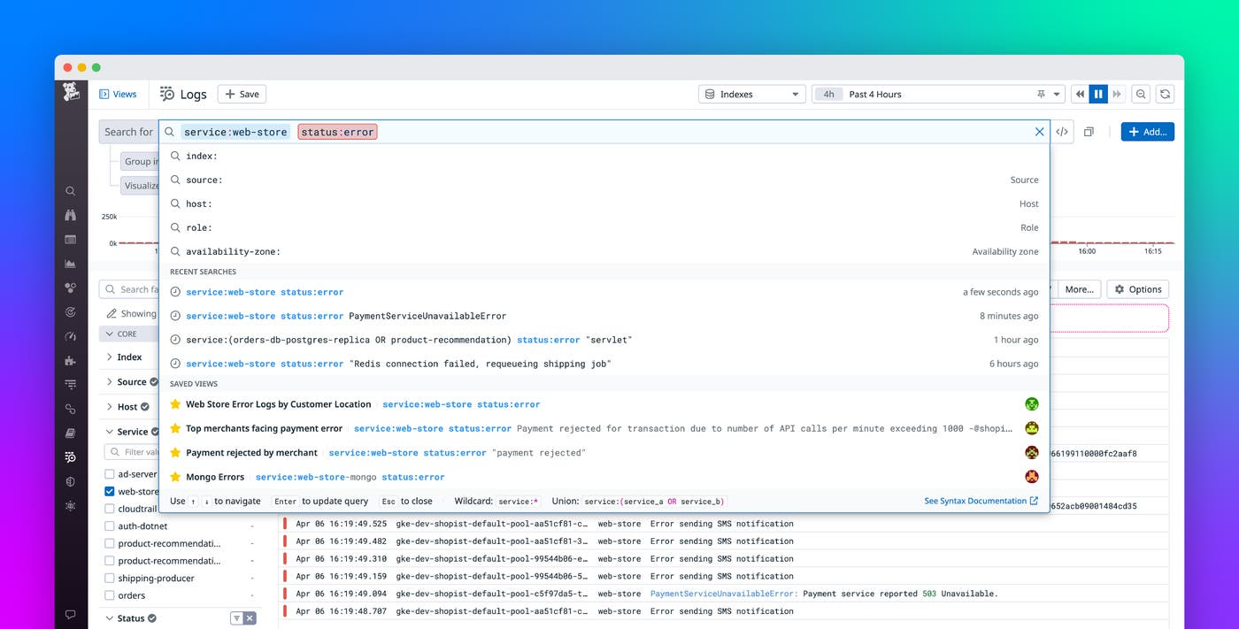 Search your logs efficiently with Datadog Log Management Search your logs efficiently with Datadog Log Management