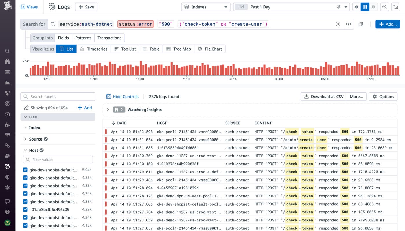 The Log Explorer query bar has syntax highlighting to make queries easier to parse The Log Explorer query bar has syntax highlighting to make queries easier to parse