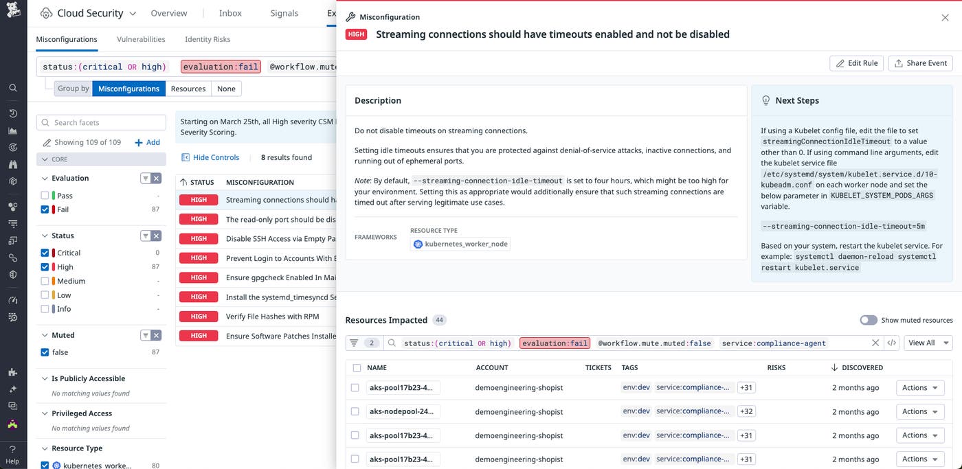 A misconfiguration finding in Cloud Security, with remediation instructions A misconfiguration finding in Cloud Security, with remediation instructions