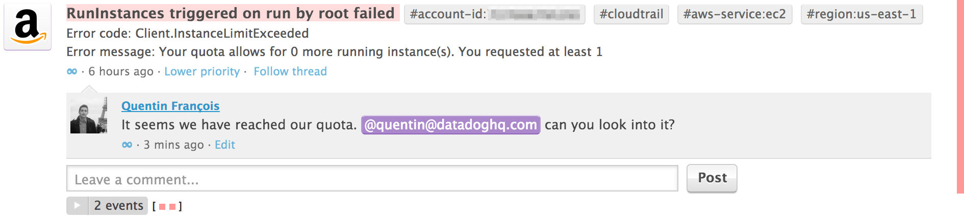 Monitor AWS CloudTrail