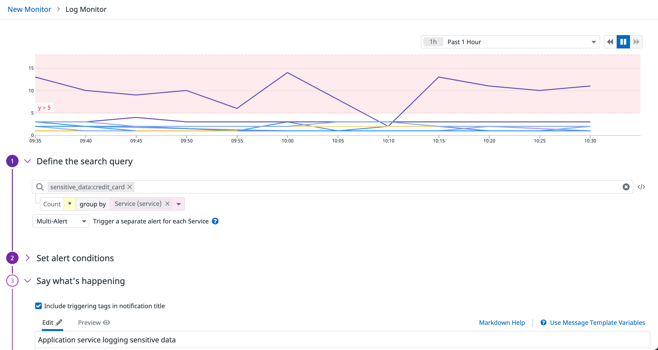Create custom alerts based on sensitive data tags.