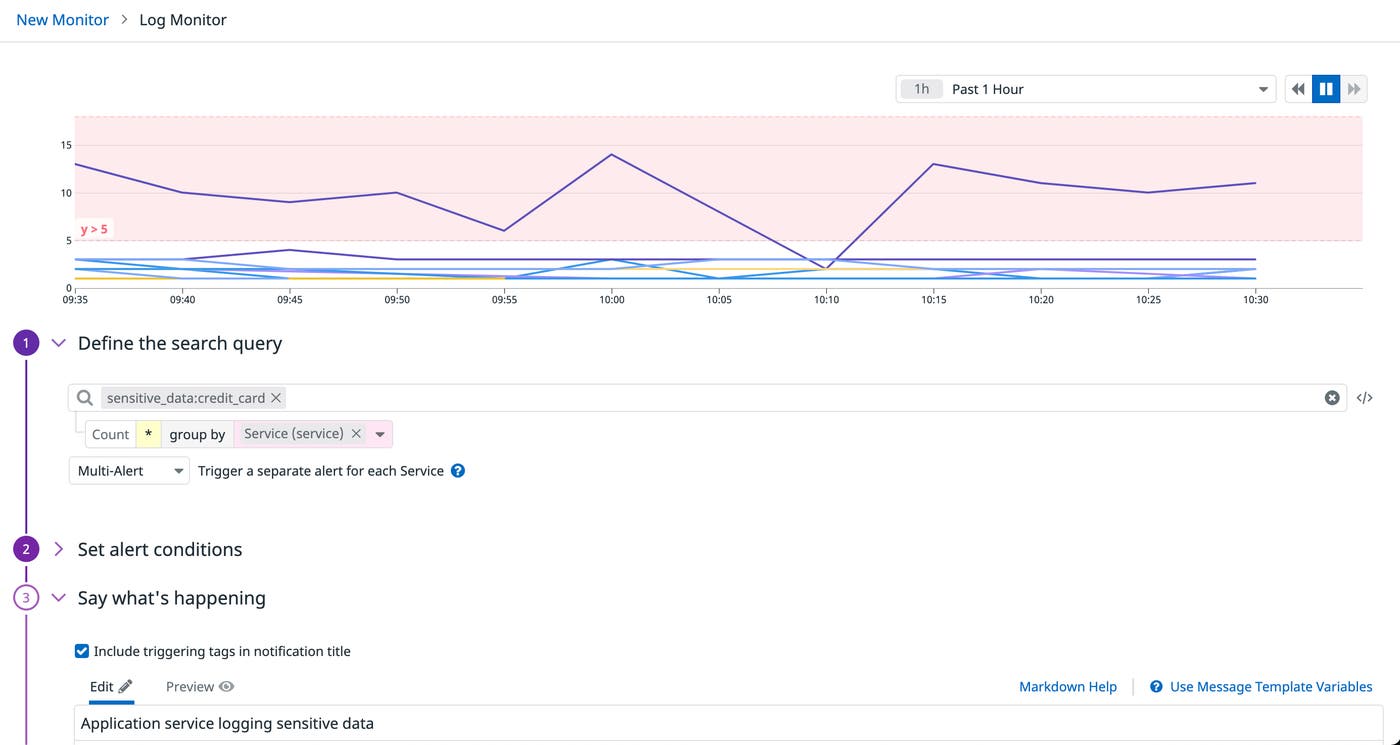 Create custom alerts based on sensitive data tags. Create custom alerts based on sensitive data tags.