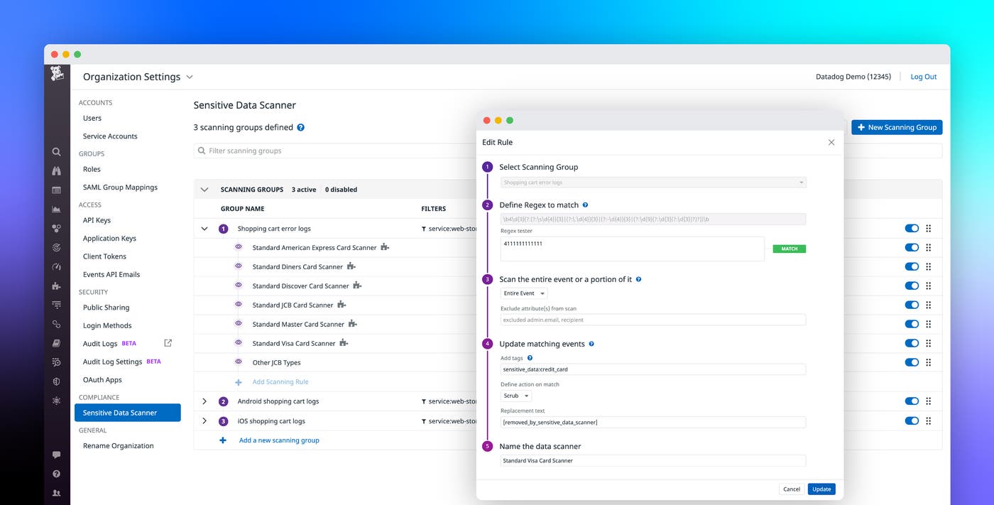 Build a modern data compliance strategy with Datadog's Sensitive Data Scanner Build a modern data compliance strategy with Datadog's Sensitive Data Scanner
