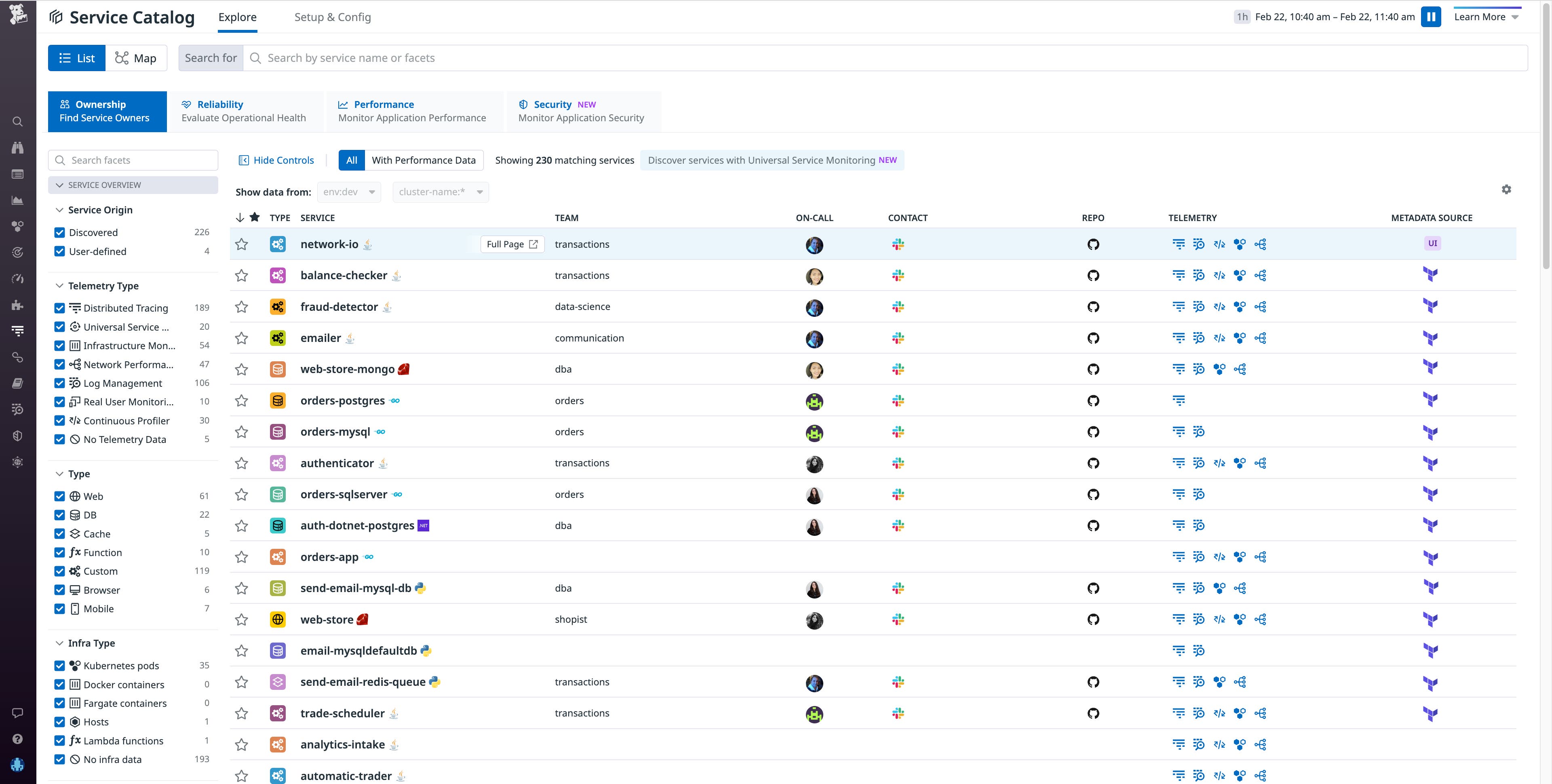 See the sources of service metadata at a glance See the sources of service metadata at a glance