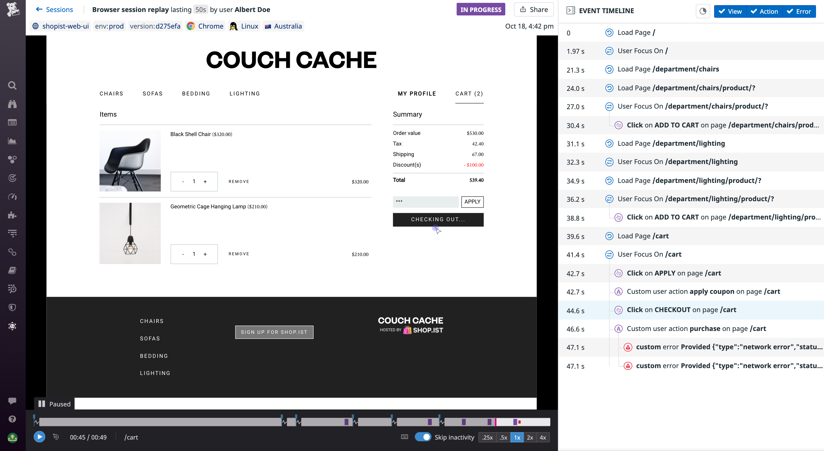 Session Replay with user input masked