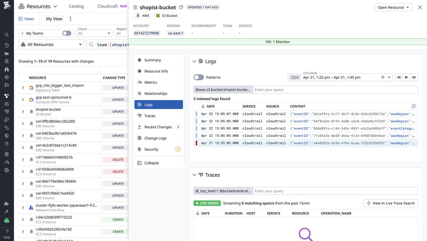 A list of logs for the S3 bucket. The final log in the list shows the error. A list of logs for the S3 bucket. The final log in the list shows the error.
