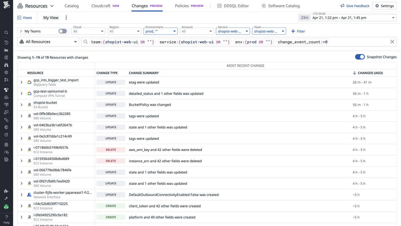 A list of changes for the shopist-web-ui service across AWS, Google Cloud, and Azure resources. A list of changes for the shopist-web-ui service across AWS, Google Cloud, and Azure resources.
