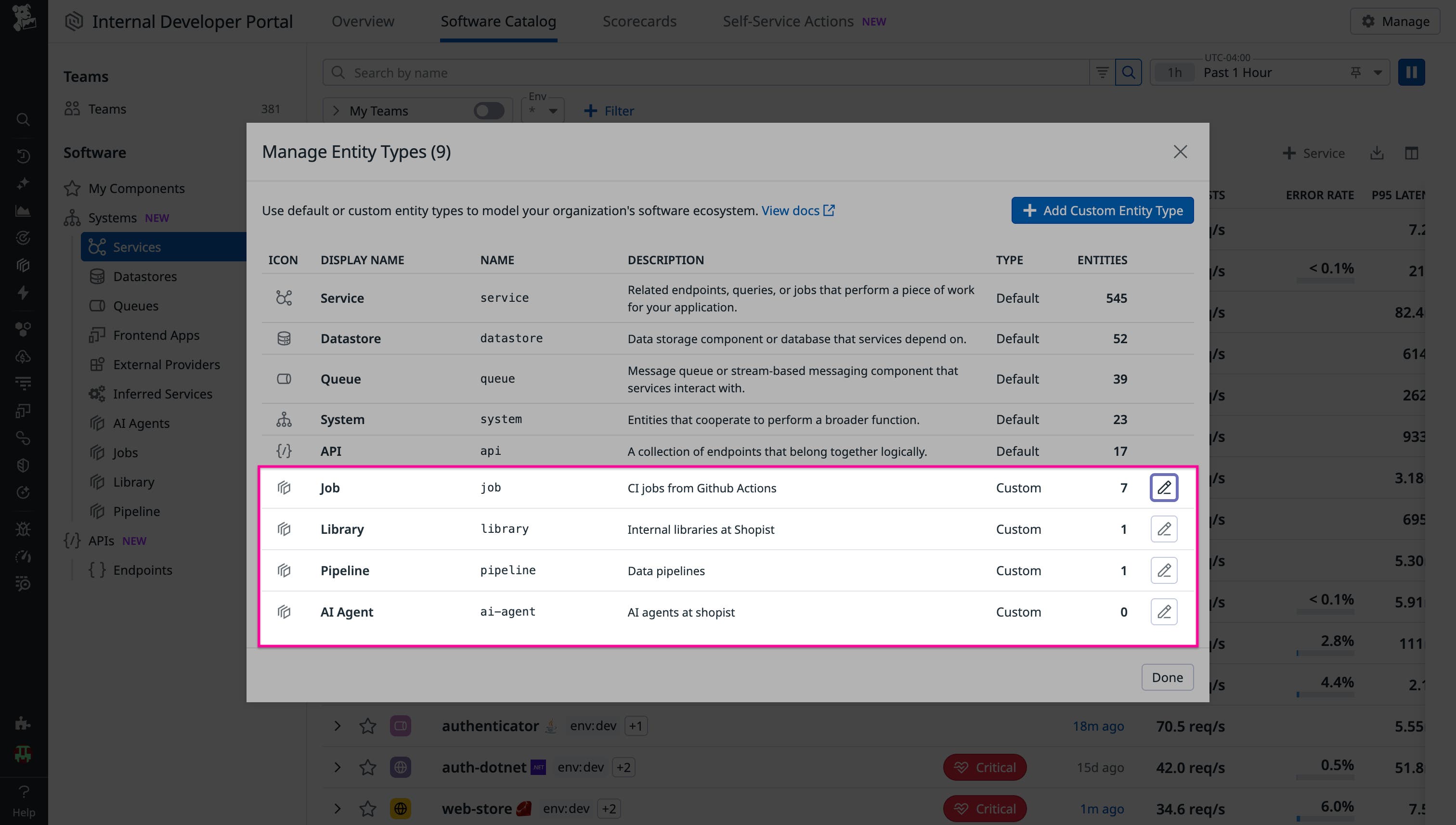 A list for managing new entities, including custom entities. A list for managing new entities, including custom entities.