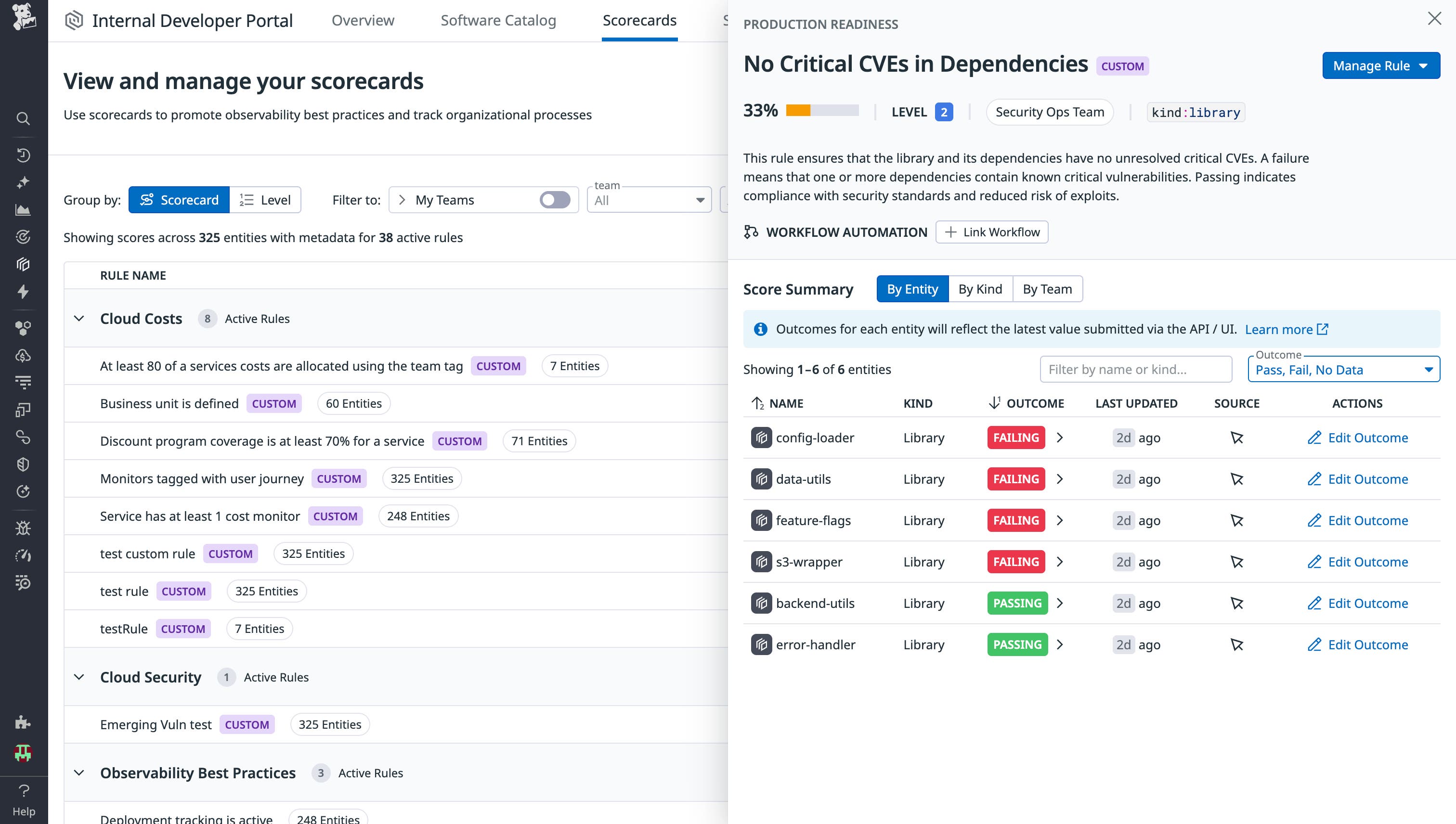 A CVE rule for a particular custom library entity. A CVE rule for a particular custom library entity.