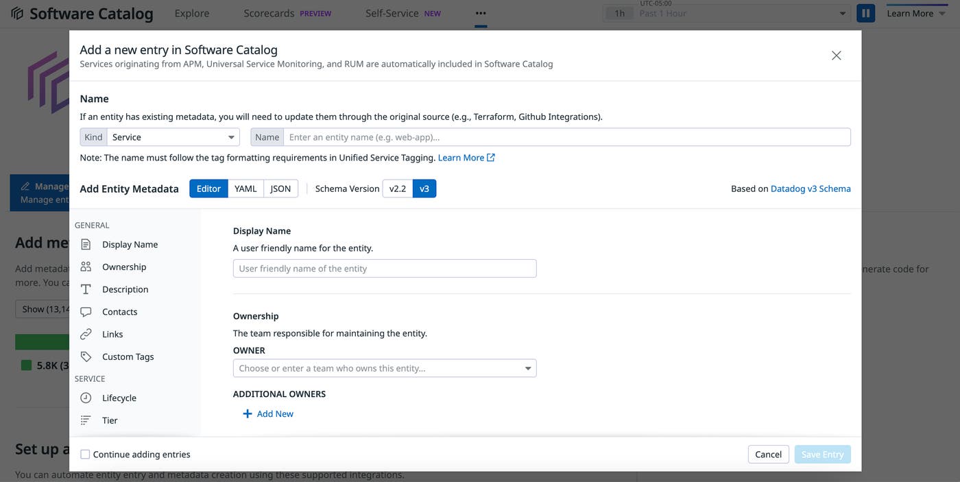 Adding a new entry in Service Catalog Adding a new entry in Service Catalog