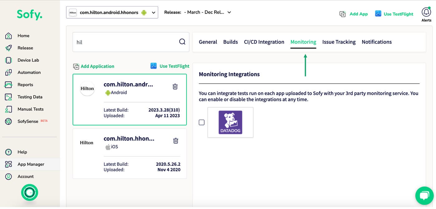 Configure Sofy to send testing data to Datadog. Configure Sofy to send testing data to Datadog.