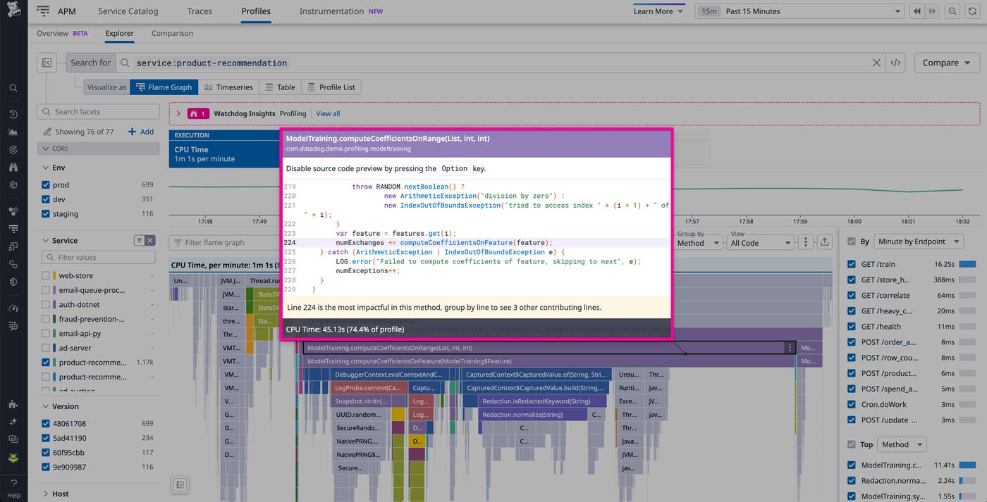 Tooltip displaying snippet of code associated with flamegraph cell Tooltip displaying snippet of code associated with flamegraph cell