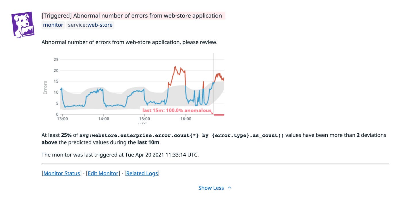 Apply anomaly detection to be automatically notified when the value of your span-based metric deviates from its regular range Apply anomaly detection to be automatically notified when the value of your span-based metric deviates from its regular range