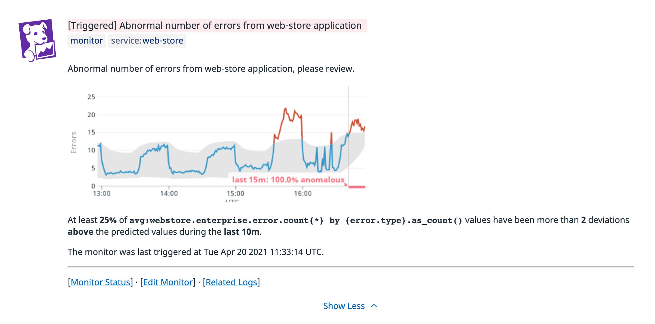 Apply anomaly detection to be automatically notified when the value of your span-based metric deviates from its regular range Apply anomaly detection to be automatically notified when the value of your span-based metric deviates from its regular range