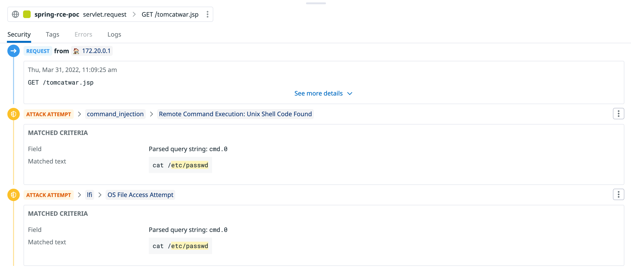 Datadog AppSec webshell