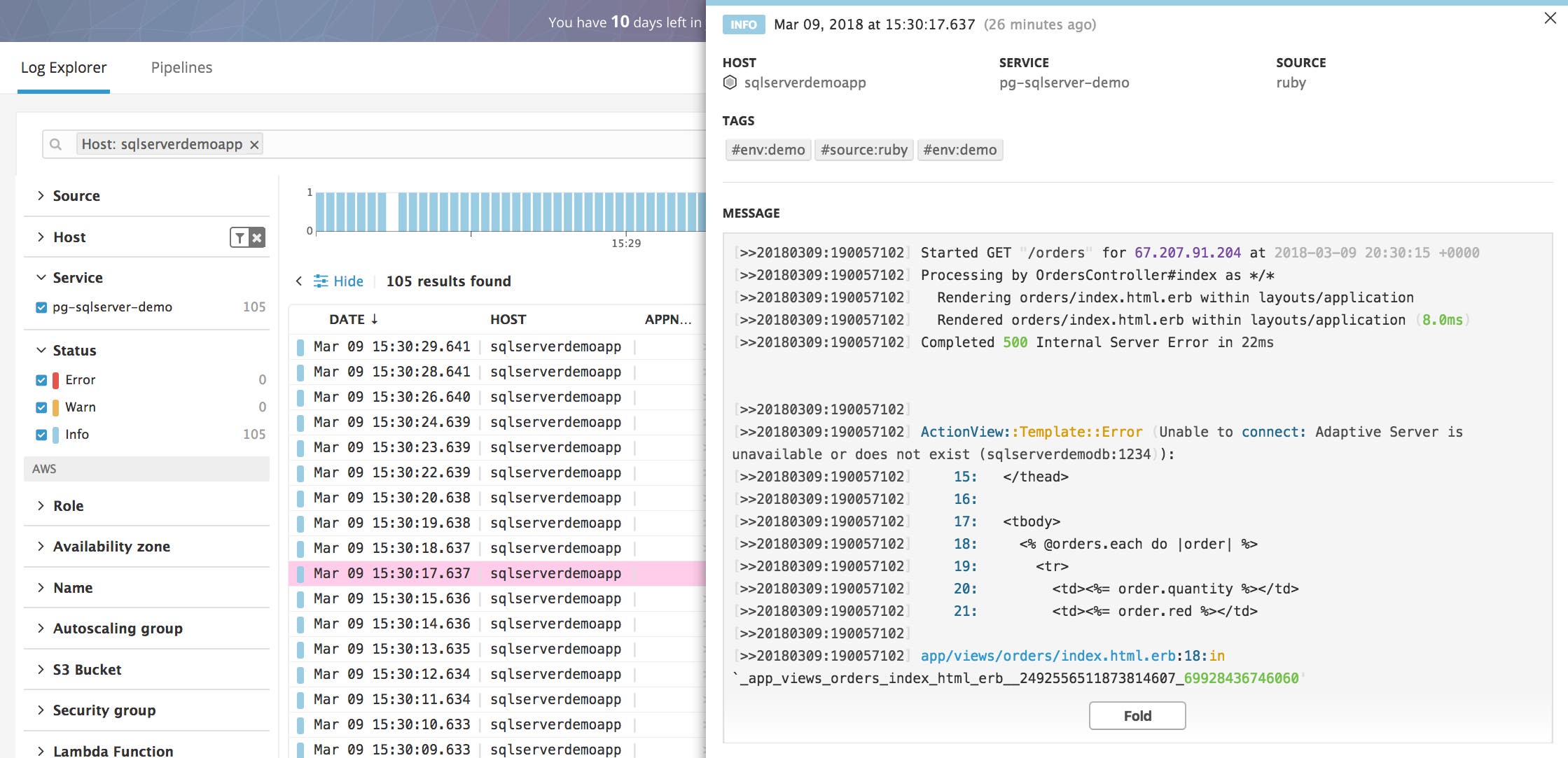 Monitor SQL Server performance with Datadog: Diagnosing issues with logs Monitor SQL Server performance with Datadog: Diagnosing issues with logs