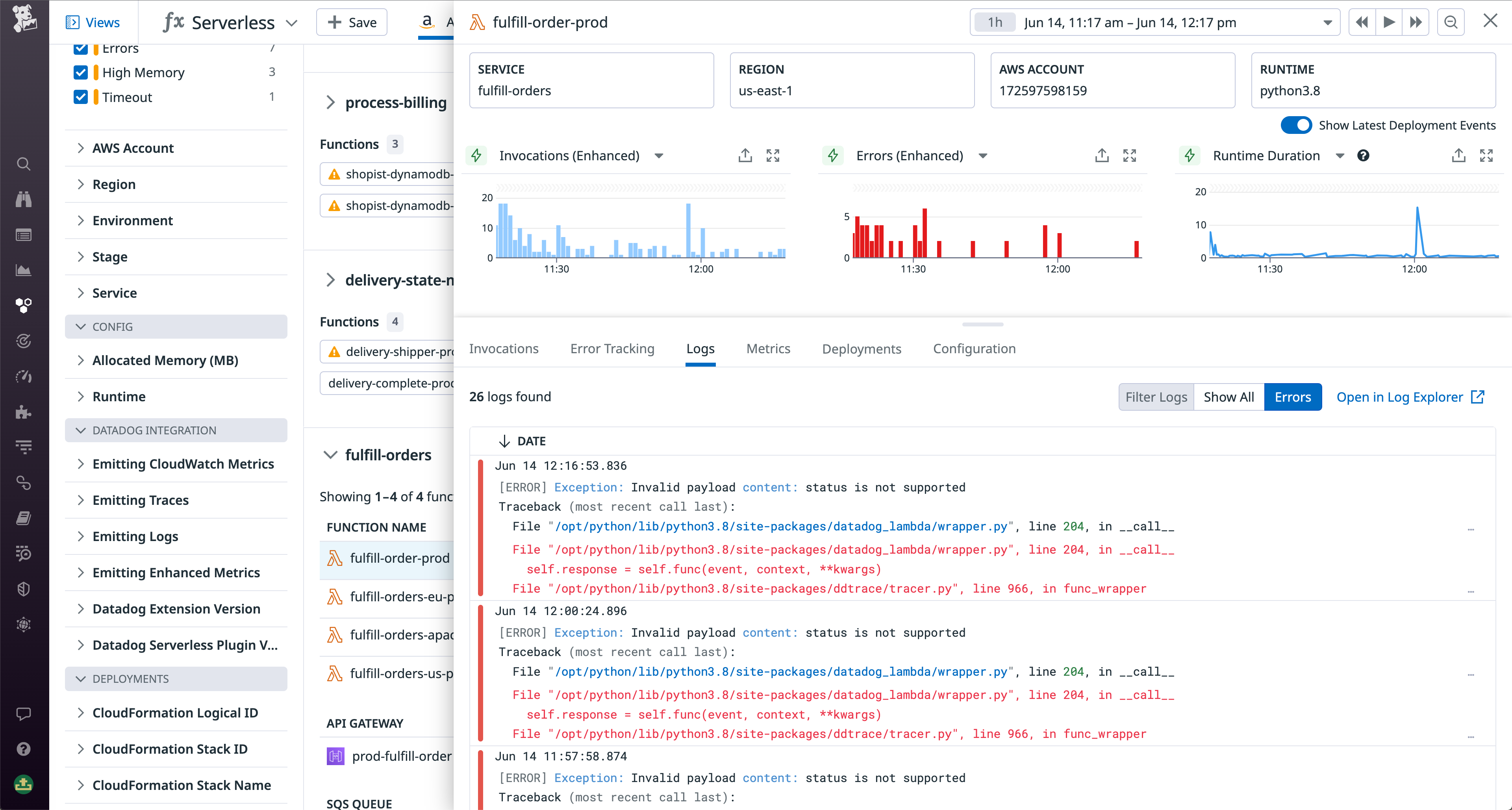 Tracing serverless functions to understand errors and latency