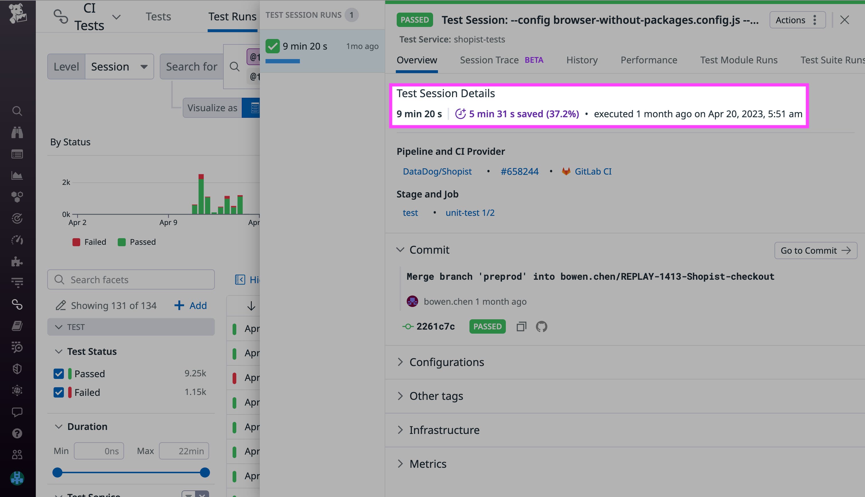 View the time saved by inspecting any test session with Test Impact Analysis enabled. View the time saved by inspecting any test session with Test Impact Analysis enabled.