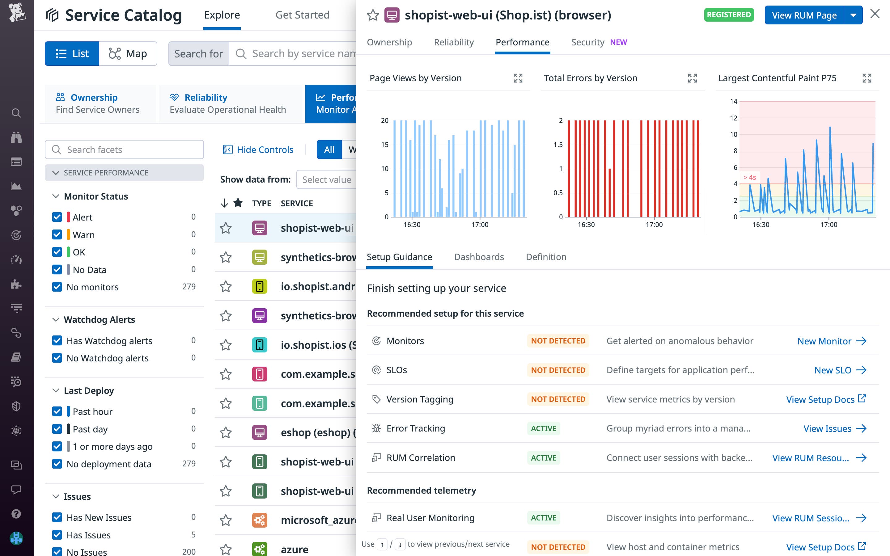 Pivot from analyzing testing performance to production performance in Datadog APM. Pivot from analyzing testing performance to production performance in Datadog APM.