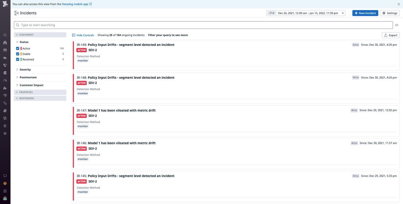 Configure Superwise to send incidents to Datadog Incident Management. Configure Superwise to send incidents to Datadog Incident Management.