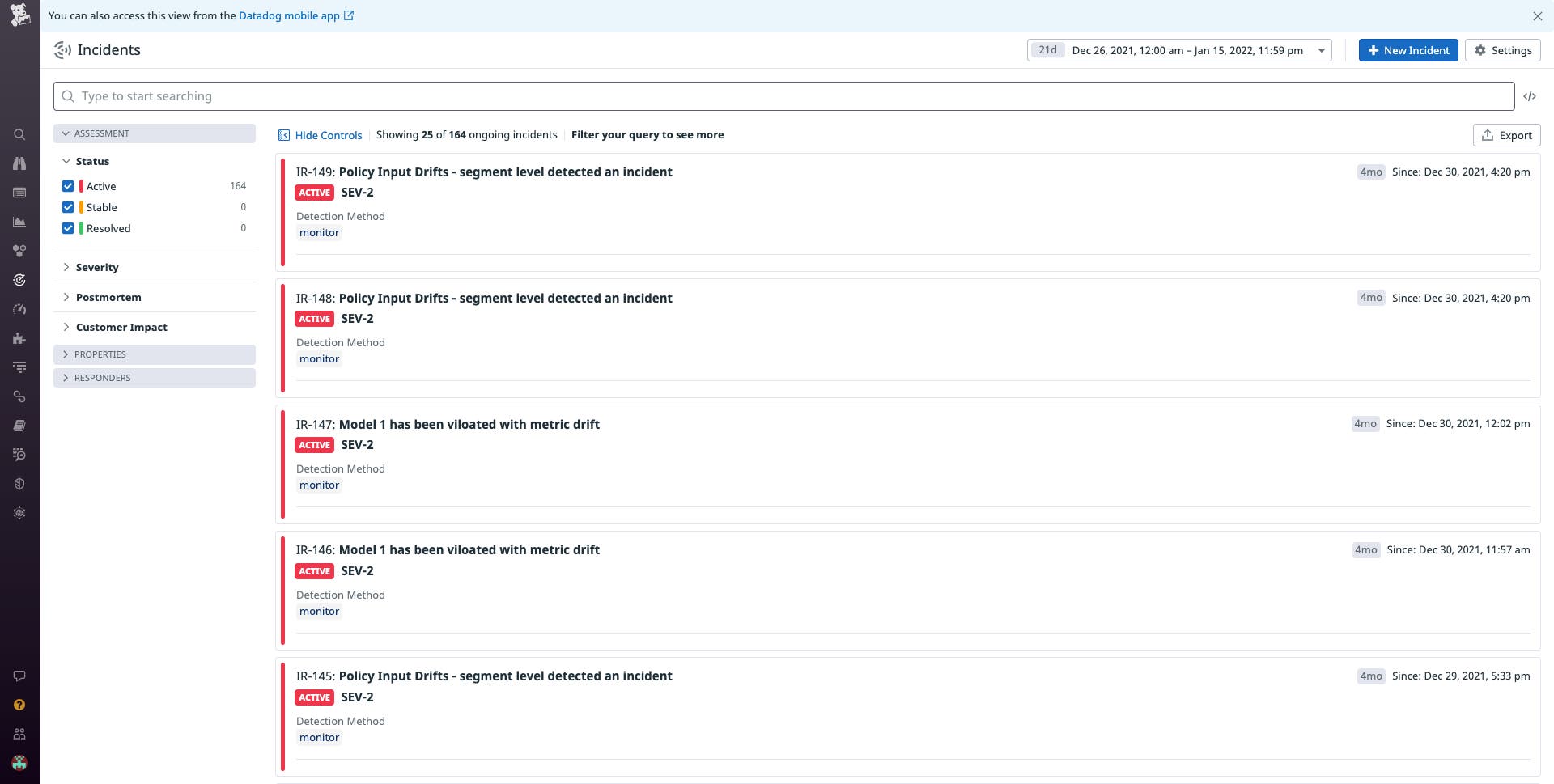 Configure Superwise to send incidents to Datadog Incident Management. Configure Superwise to send incidents to Datadog Incident Management.