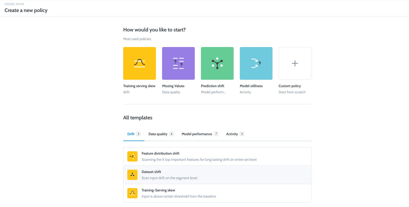 Configure policies using Superwise's flexible policy template builder. Configure policies using Superwise's flexible policy template builder.
