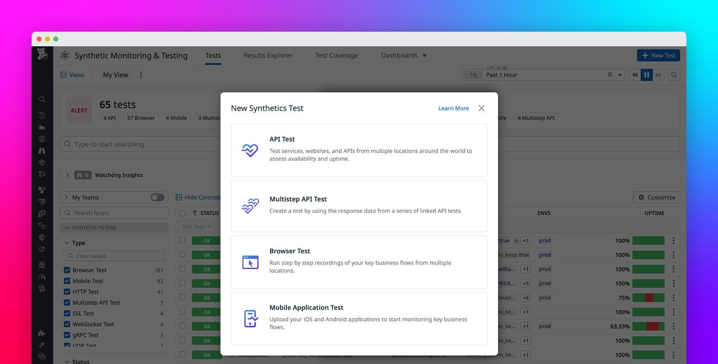 Start monitoring user experiences faster with simplified test creation in Synthetic Monitoring Start monitoring user experiences faster with simplified test creation in Synthetic Monitoring