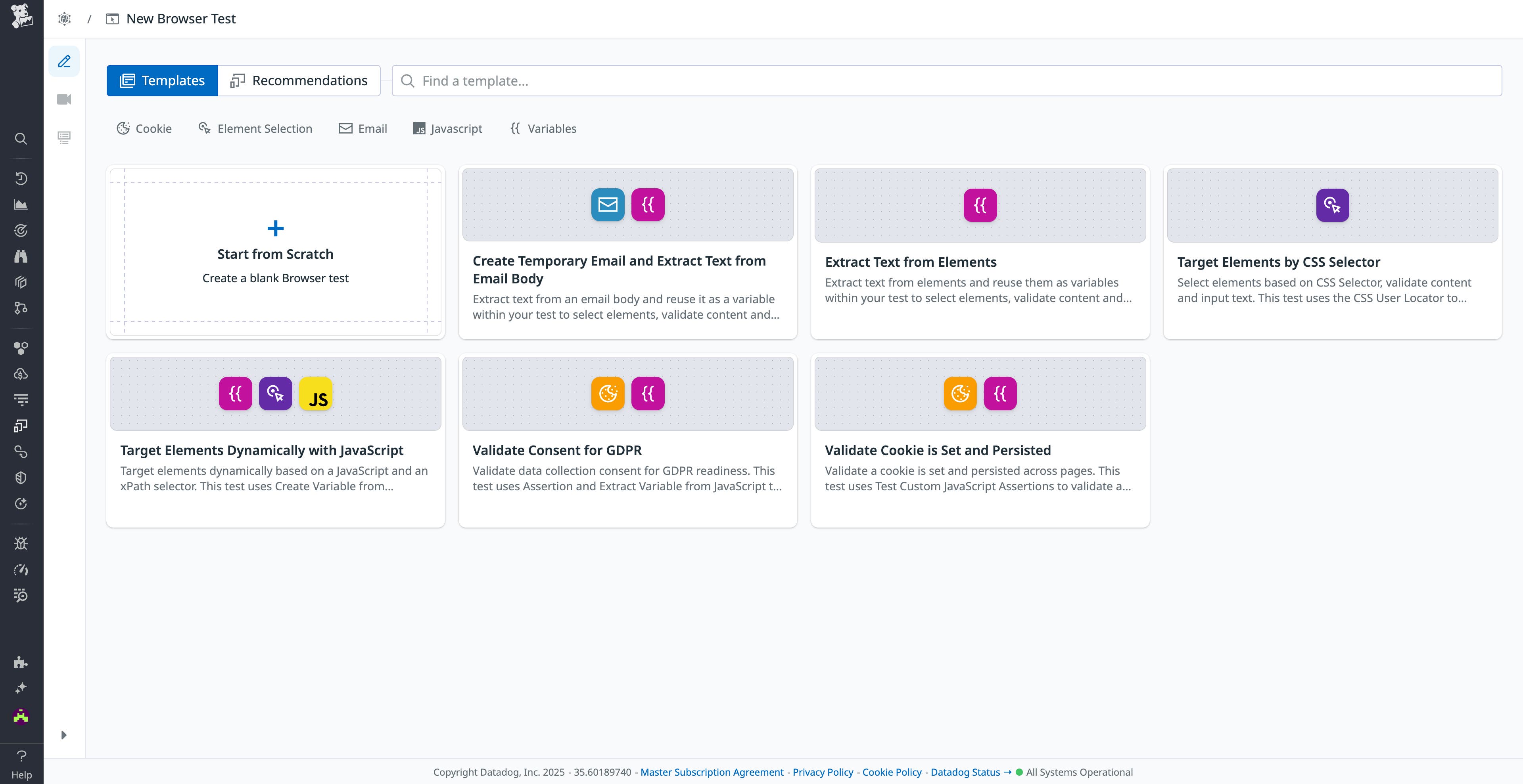 New browser test templates in Datadog Synthetic Monitoring New browser test templates in Datadog Synthetic Monitoring
