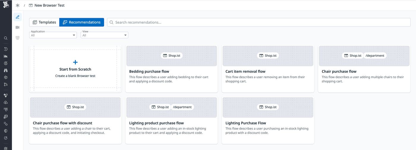 Browser test recommendations in Synthetic Monitoring Browser test recommendations in Synthetic Monitoring
