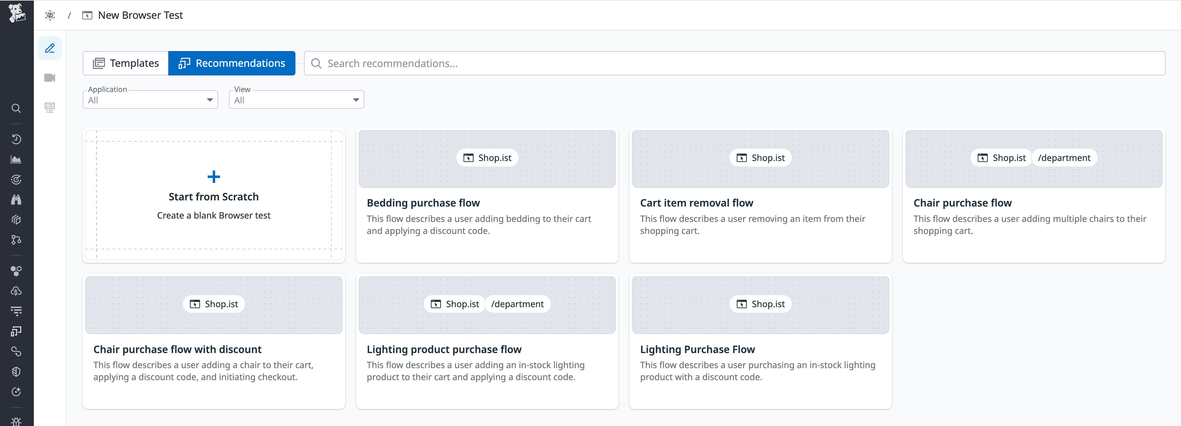 Browser test recommendations in Synthetic Monitoring Browser test recommendations in Synthetic Monitoring