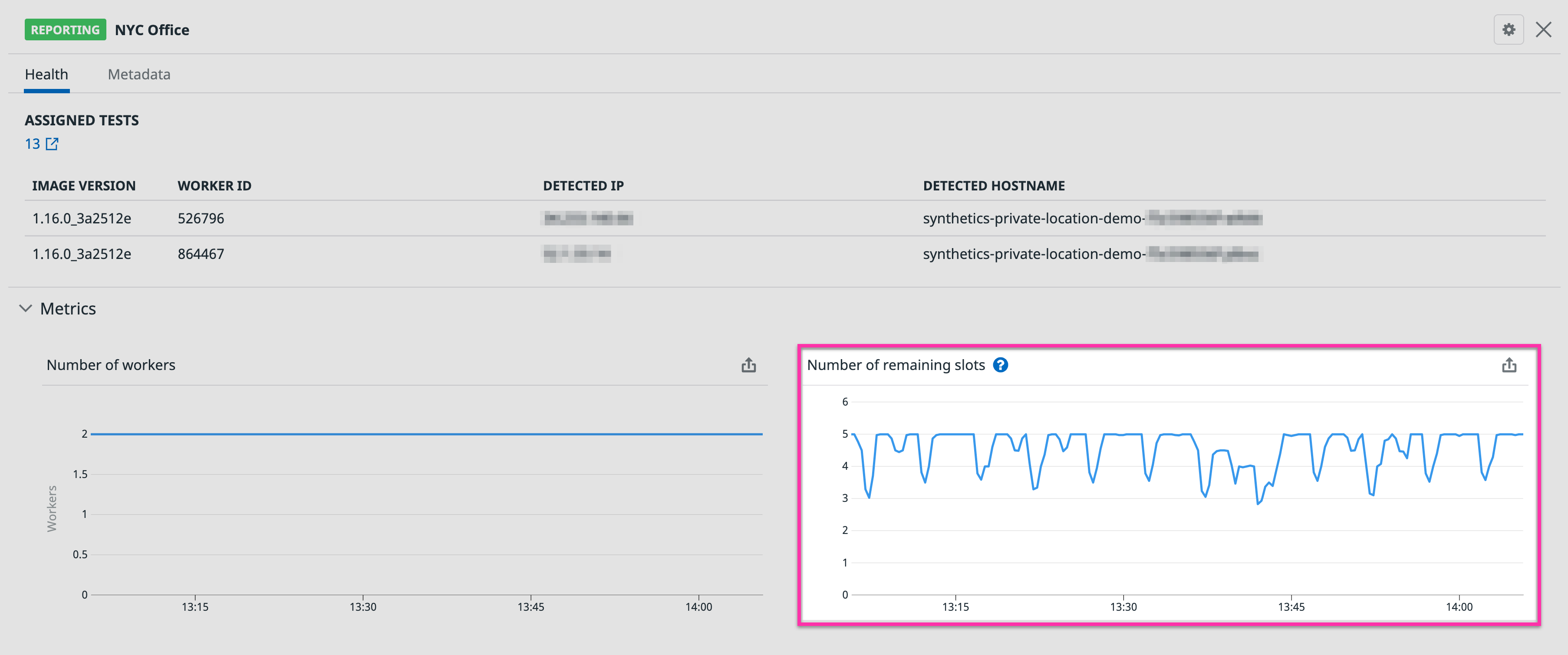 Private Location Monitoring view