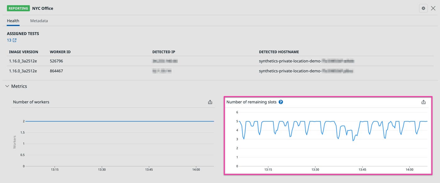 Private Location Monitoring view Private Location Monitoring view