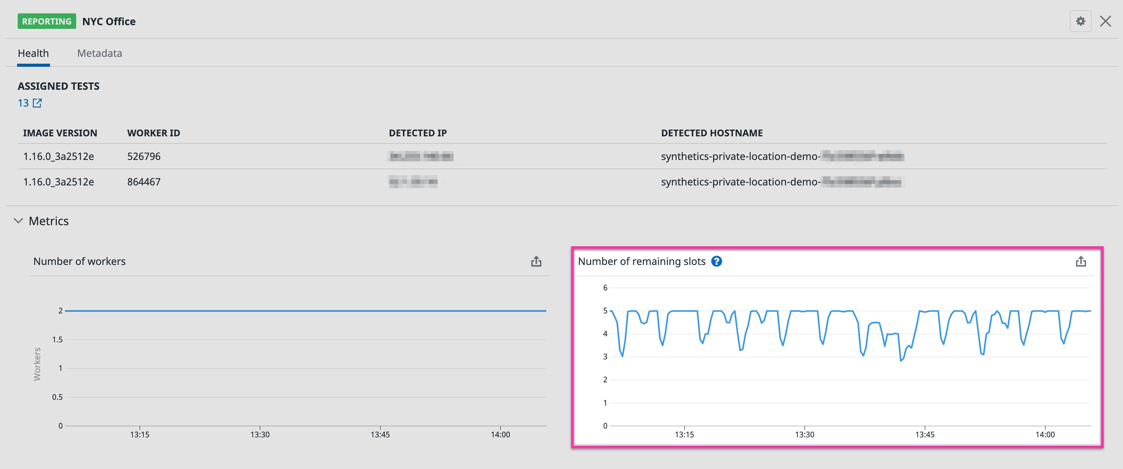 Private Location Monitoring view Private Location Monitoring view