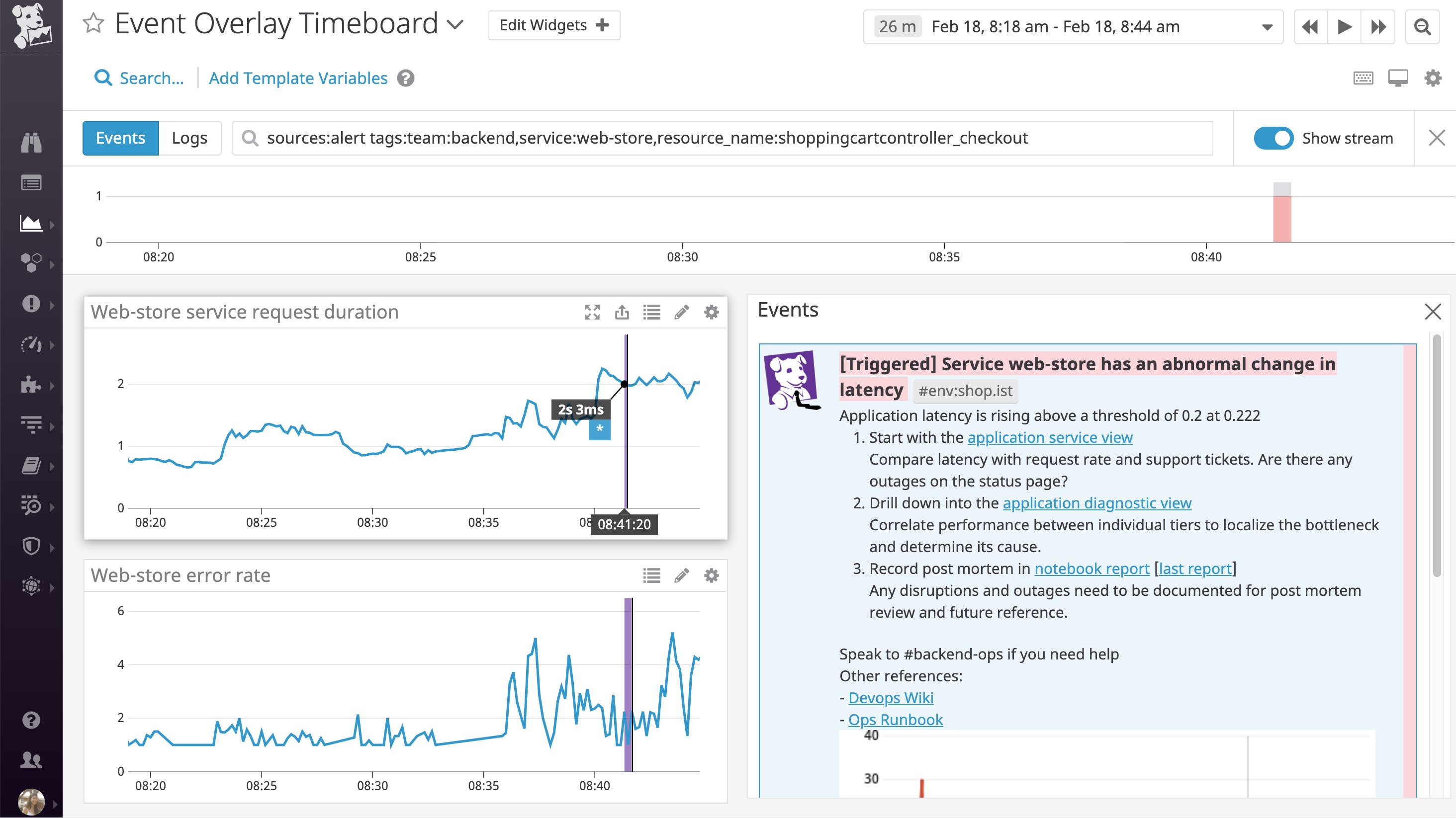 Tag-based queries help you overlay events such as triggered monitors on your dashboards for easy correlation. Tag-based queries help you overlay events such as triggered monitors on your dashboards for easy correlation.