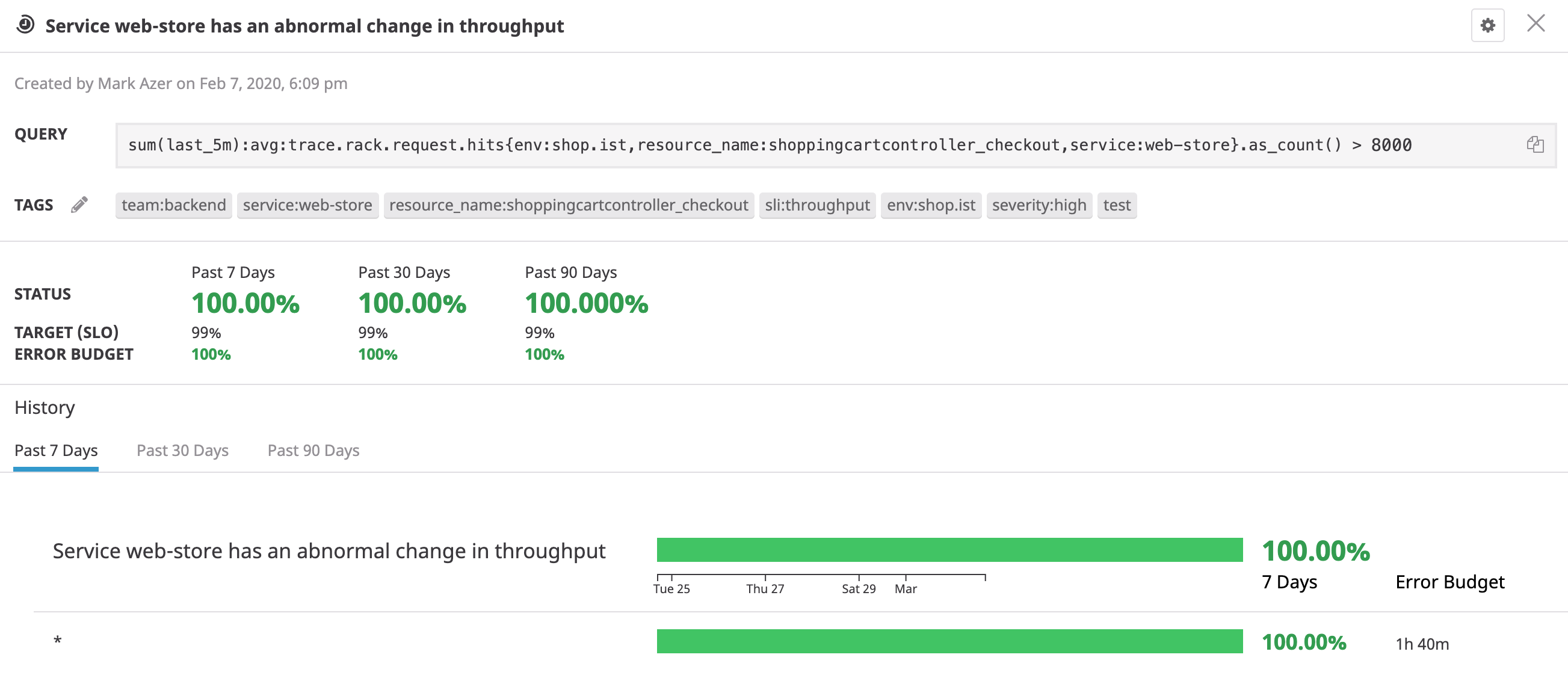 By tagging your SLI-based monitors, you can use those tags to organize SLOs based on those SLIs.