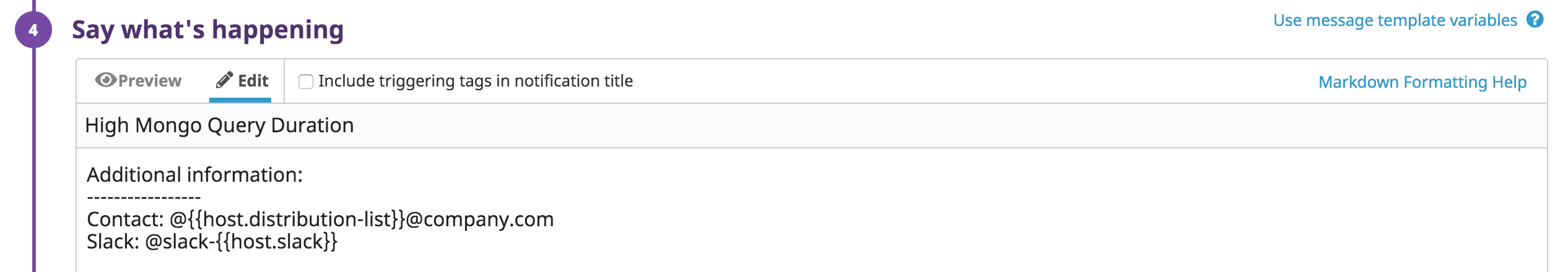 Automatically populate alerts with contact information through tags