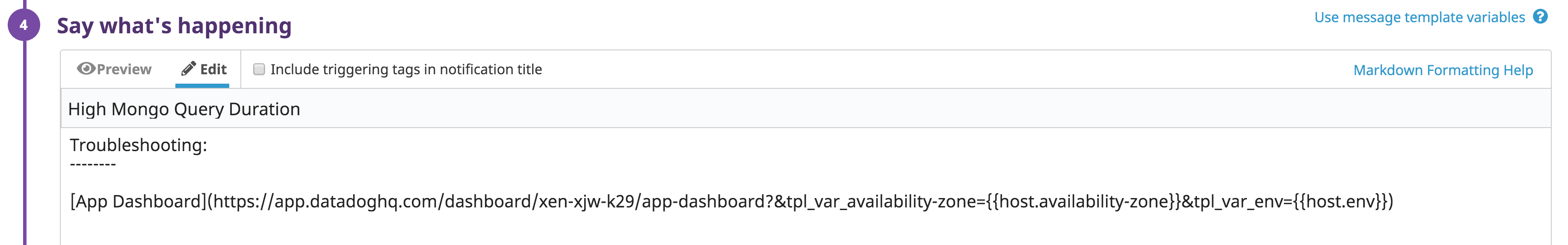 Automatically populate dashboard links with tags