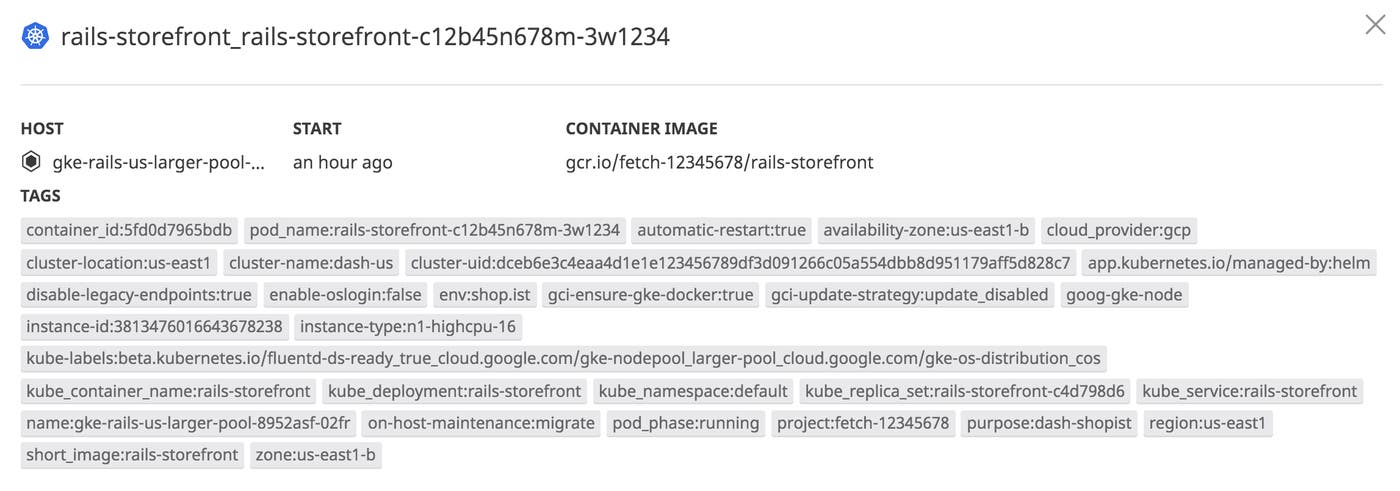 Kubernetes tags ingested by Datadog Kubernetes tags ingested by Datadog
