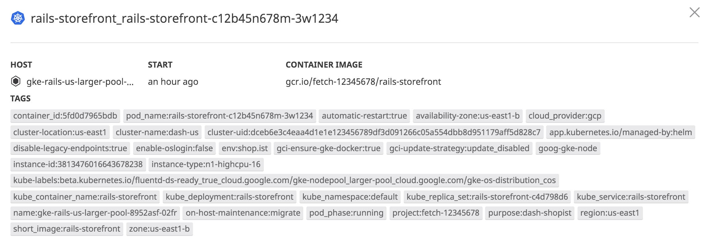 Kubernetes tags ingested by Datadog Kubernetes tags ingested by Datadog