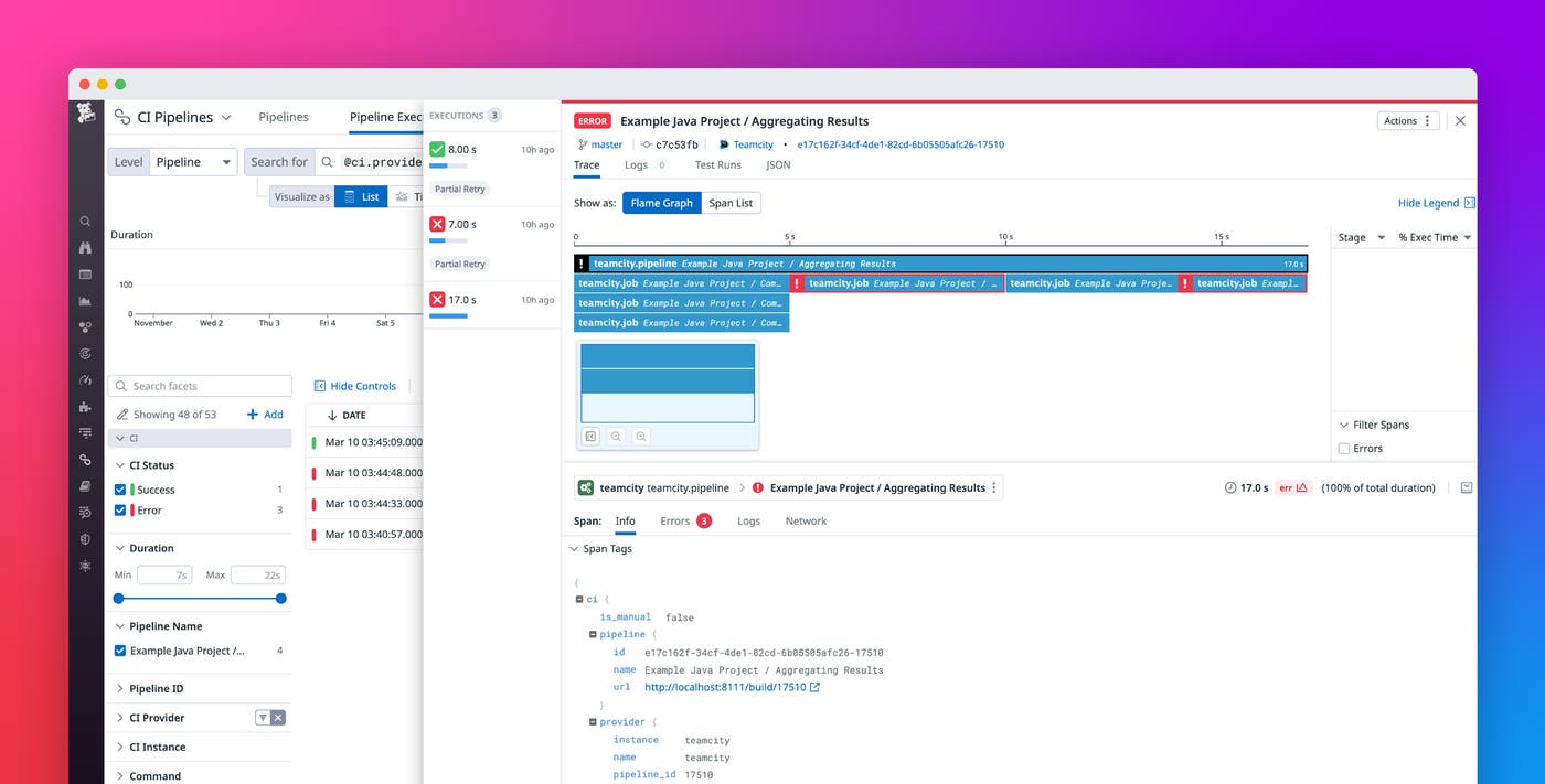 Monitor your TeamCity builds with Datadog CI Visibility Monitor your TeamCity builds with Datadog CI Visibility