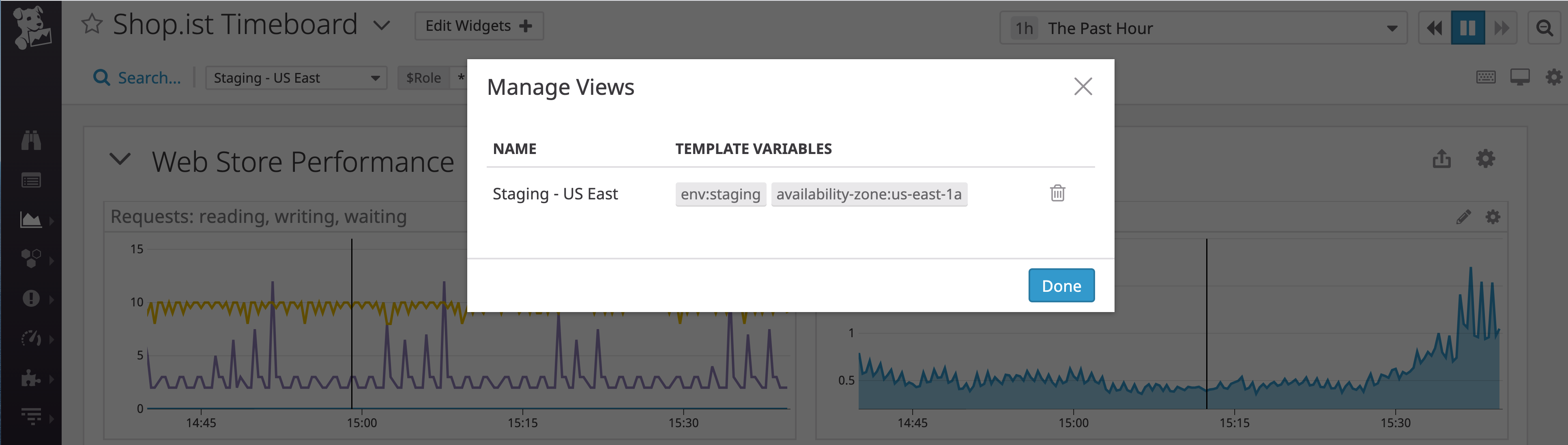 Manage your saved view selections