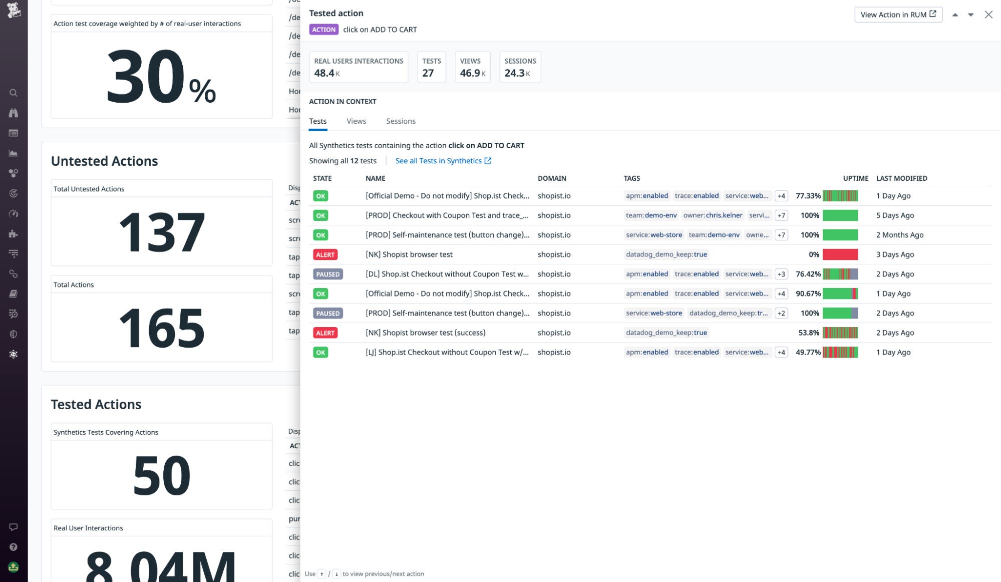 Quickly surface all the relevant tests for a given user action in the Test Coverage side panel. Quickly surface all the relevant tests for a given user action in the Test Coverage side panel.