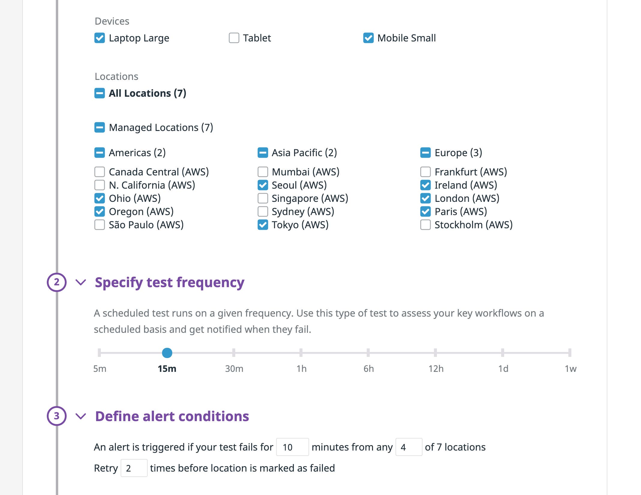 Configure locations for browser tests Configure locations for browser tests