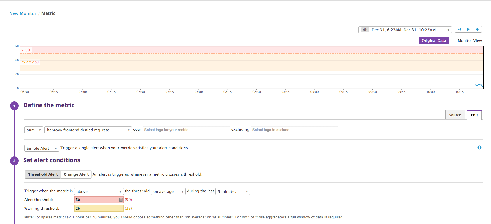 Defining tiered alerts