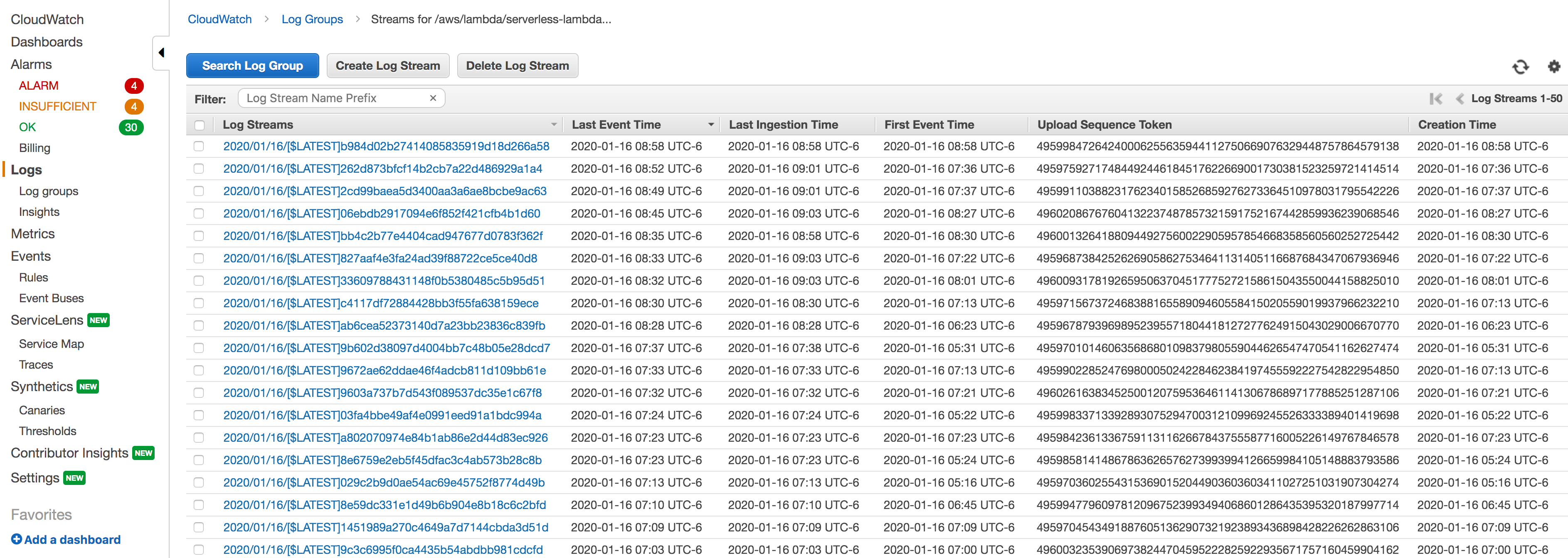 Use AWS CloudWatch Logs Insights to analyze trends in function activity.